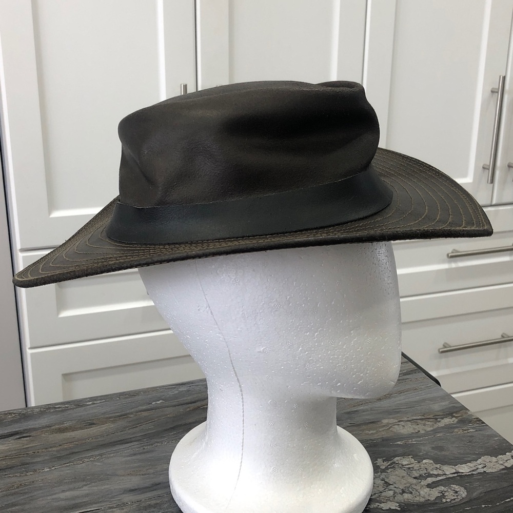 🤠Brown Genuine Leather Trilby / Fedora / Rancher Hat – Size M - Picture 13 of 16
